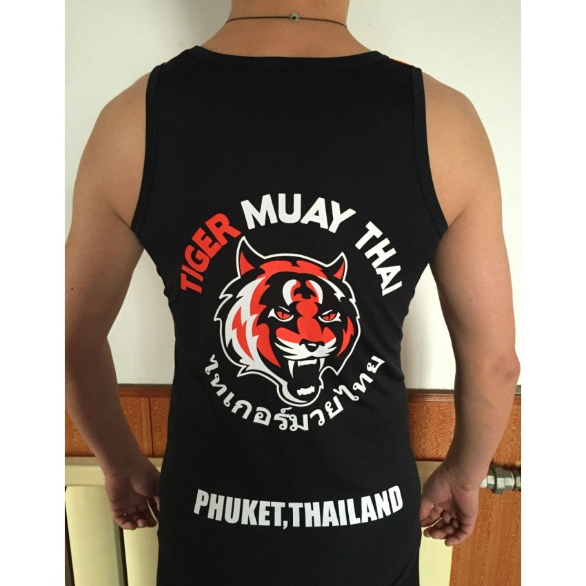 Thai Tiger Boxing Gym Black and Orange Vest